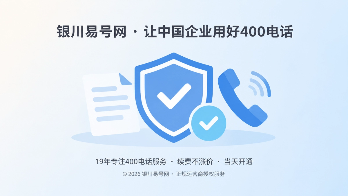 银川易号网400电话诚信服务承诺扁平化插画